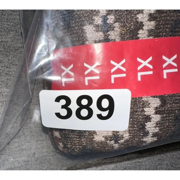 Lands' End Fair Isle Sweater Men XL Brown New Crew Neck Knit Grandpa Old Money - Picture 8 of 8